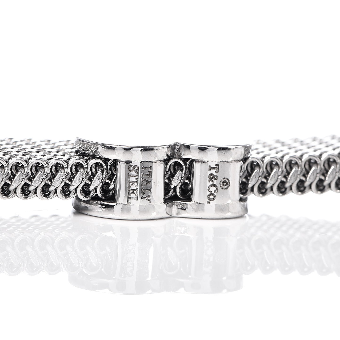 Stainless Steel Somerset Mesh Reversible Heart Bracelet