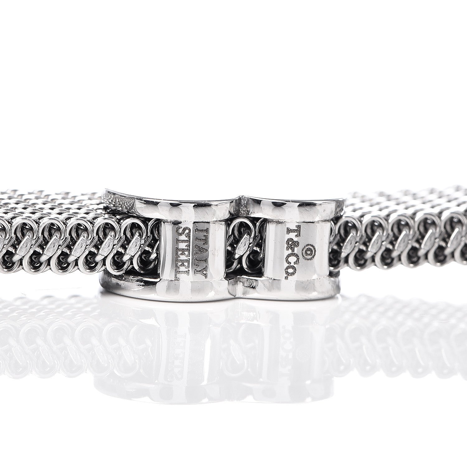 Tiffany Stainless Steel Somerset Mesh Reversible Heart Bracelet 4 of 4