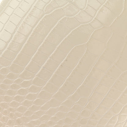 Saint Laurent Calfskin Crocodile Embossed Uptown Monogram Pouch Crema Soft 12 of 13