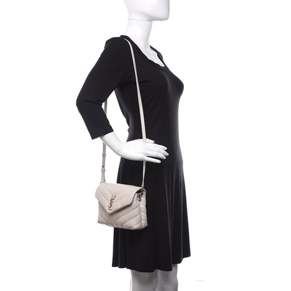 Saint Laurent Calfskin Y Quilted Monogram Toy Loulou Crossbody Bag Ivory 2 of 11