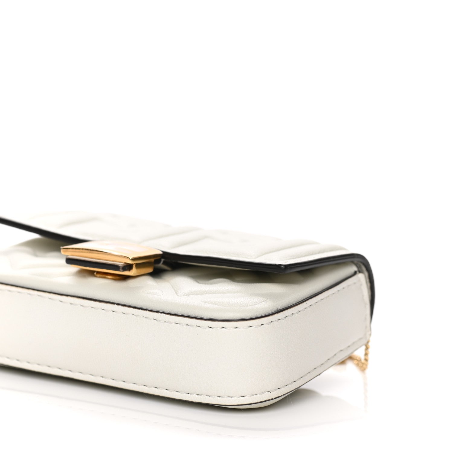 Fendi Nappa Matisse FF Embossed Nano Baguette Charm White 10 of 10