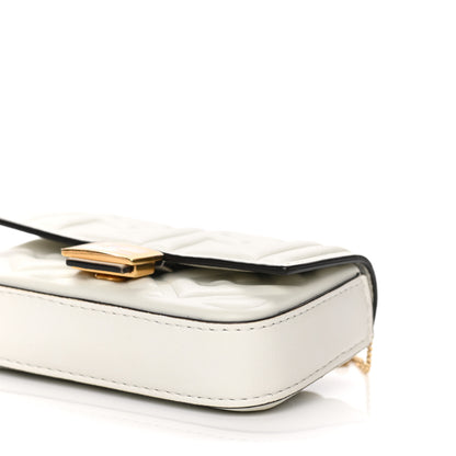 Fendi Nappa Matisse FF Embossed Nano Baguette Charm White 10 of 10