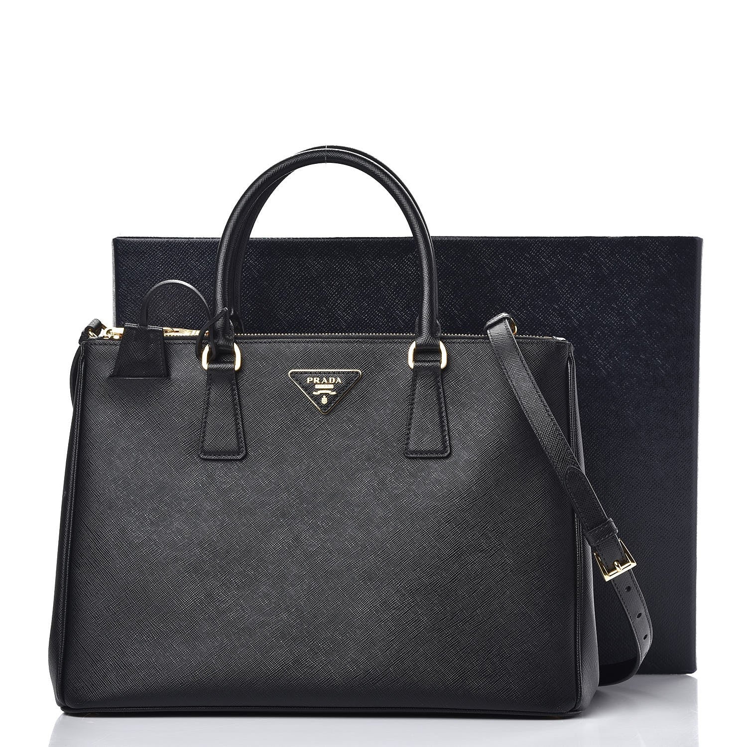 Prada Saffiano Medium Galleria Double Zip Tote Black 10 of 10
