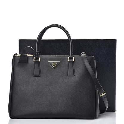 Prada Saffiano Medium Galleria Double Zip Tote Black 10 of 10
