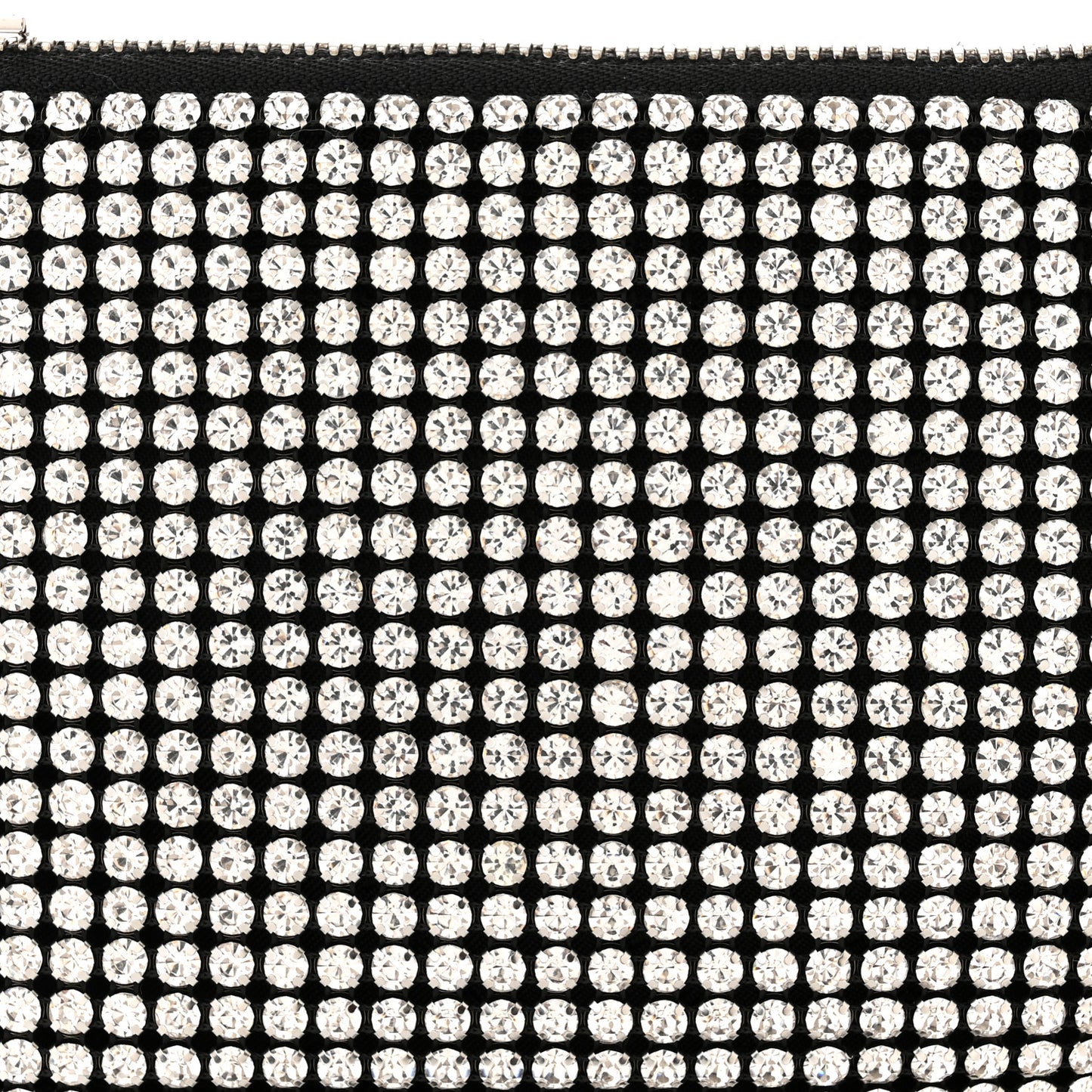 Mesh Crystal Wanglock Fortune Cookie Bag Black