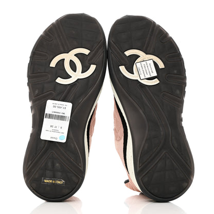 Chanel Mesh Suede Calfskin Quilted Sneakers 38 Pink Beige 5 of 10