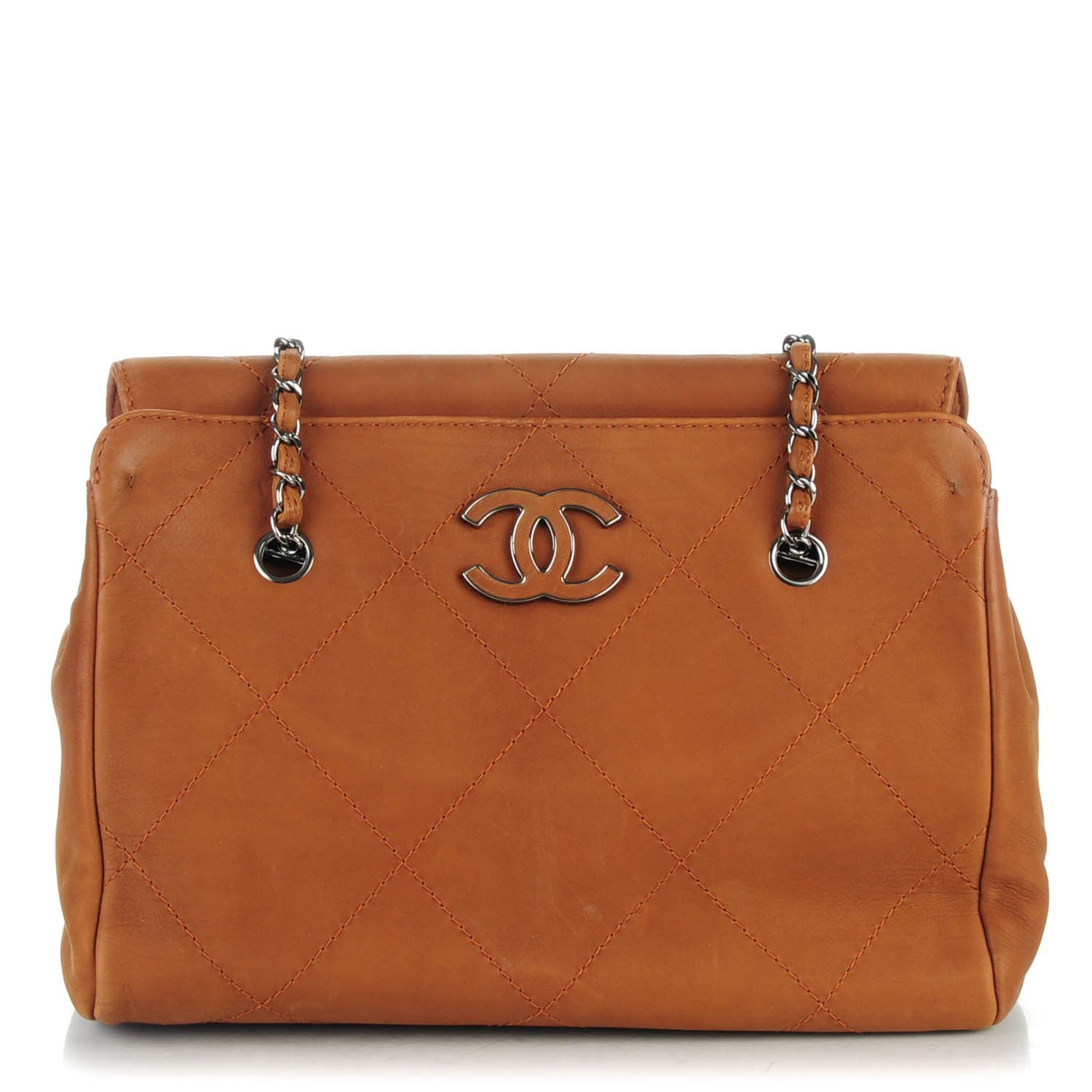 Chanel Washed Calfskin Large Hamptons Shopping Tote Brown 1 of 7