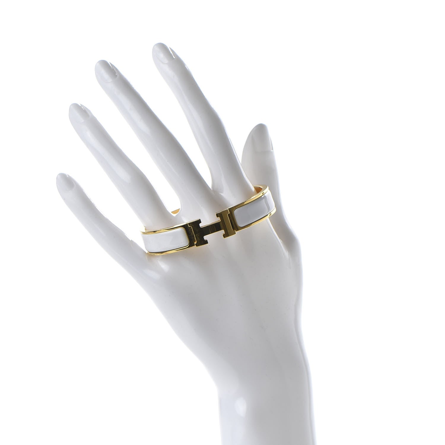 Hermes Enamel Narrow Clic Clac H Bracelet PM White 2 of 7