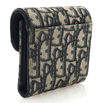 Christian Dior Oblique Saddle Card Holder Blue 3 of 6