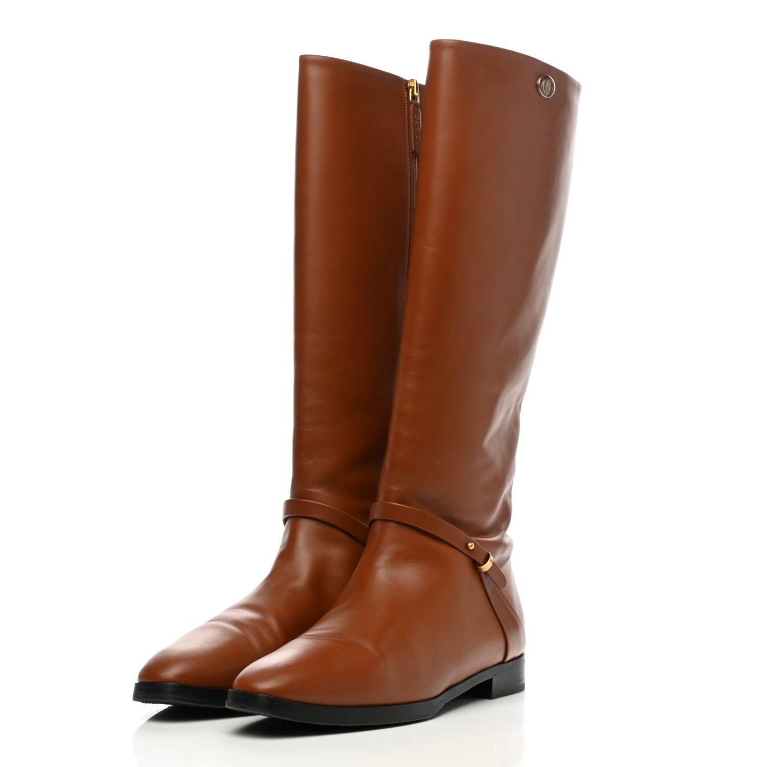 Gucci Calfskin Rosie Tall Riding Boots 40 Brown Papaya 3 of 13