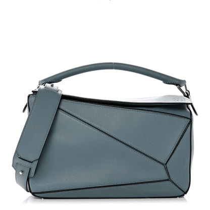 Loewe Calfskin Medium Puzzle Bag Stone Blue 1 of 8