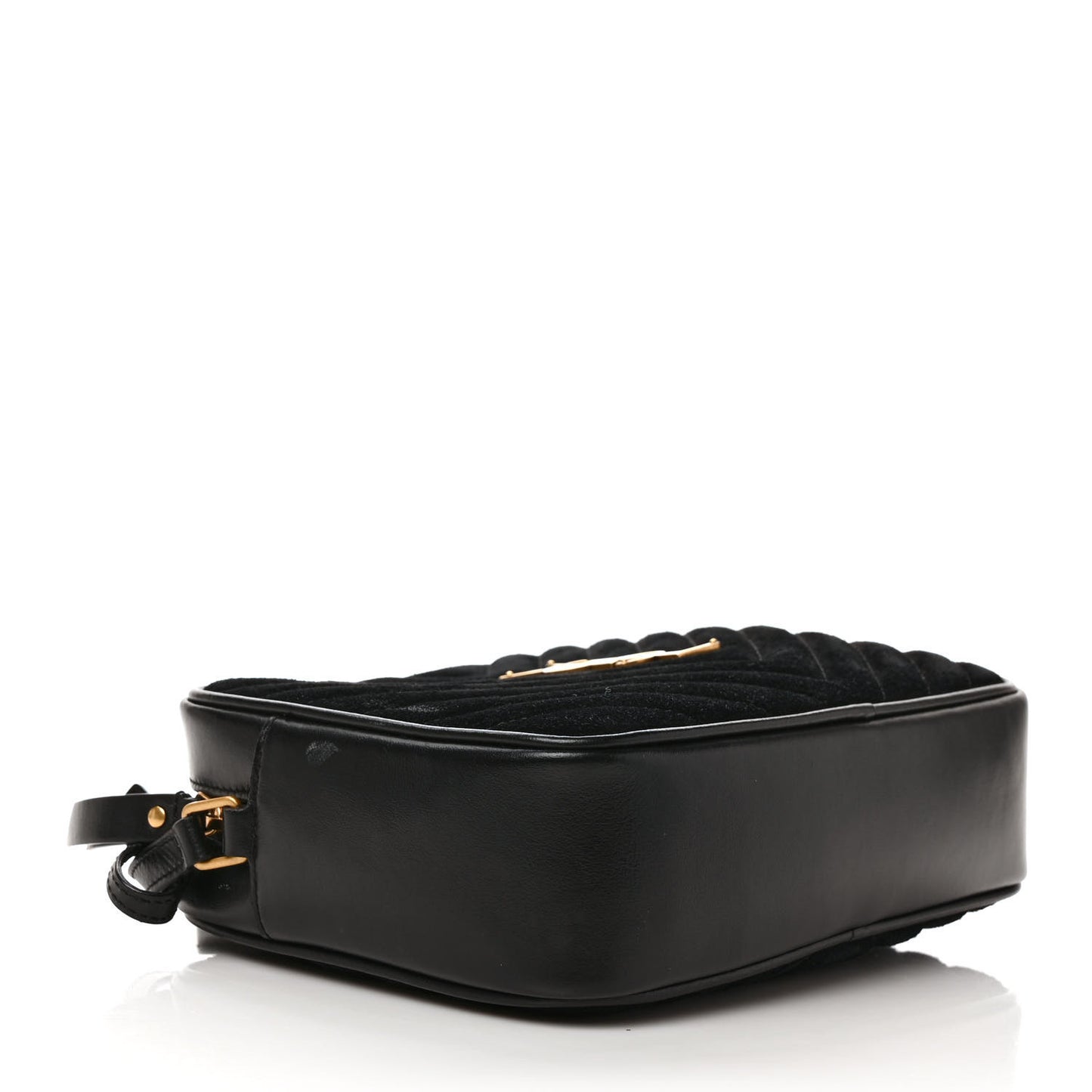 Suede Calfskin Monogram Lou Camera Bag Black