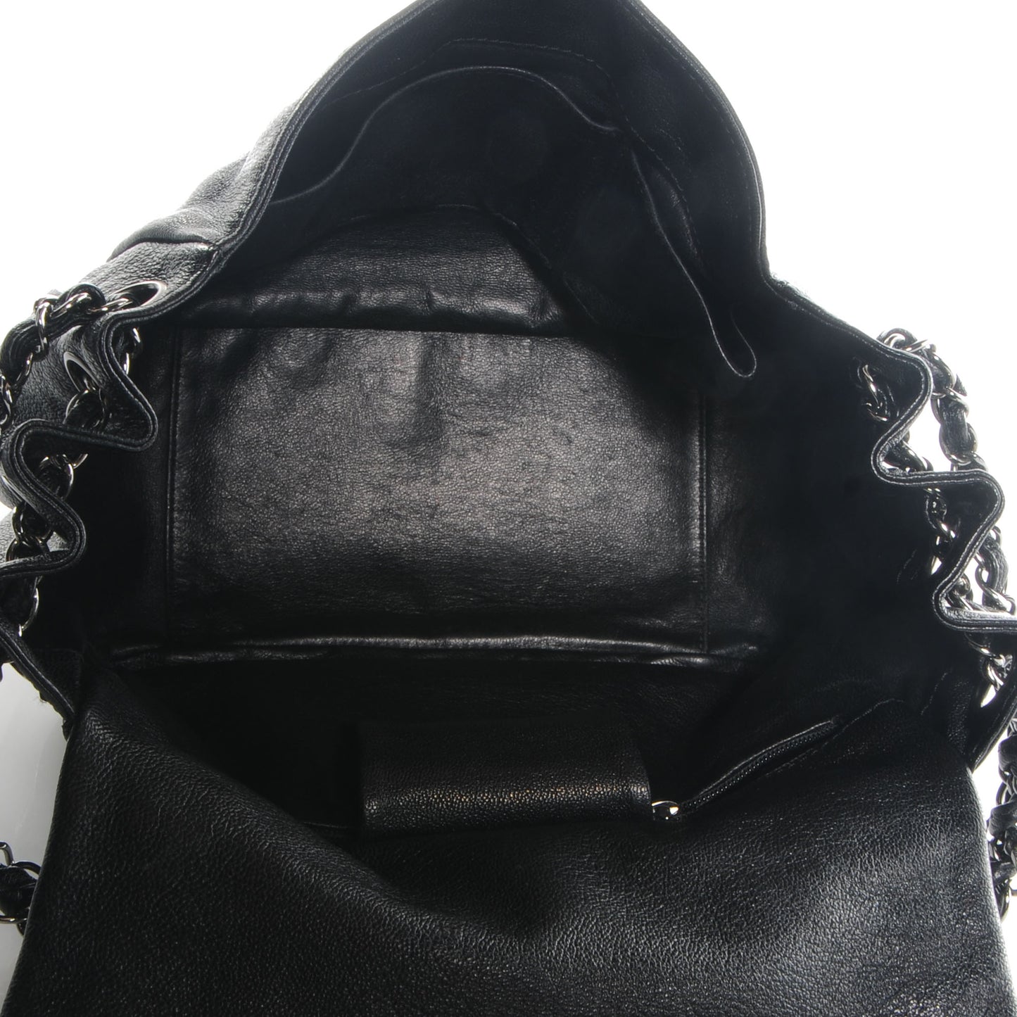 Calfskin Luxe Ligne Flap Bag Black
