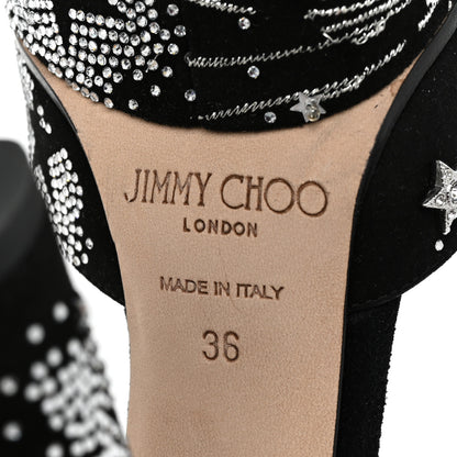 Jimmy Choo Suede Crystal Supernova Maple 125 Platform Pumps 36 Black 7 of 8