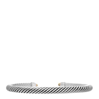David Yurman Sterling Silver Diamond Citrine 5mm Cable Classics Bracelet 3 of 4