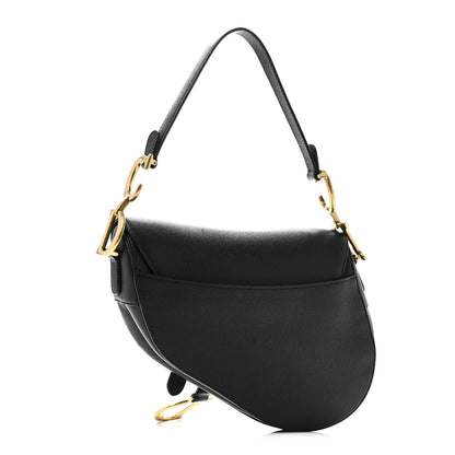 Christian Dior Grained Calfskin Saddle Bag Black 3 of 10