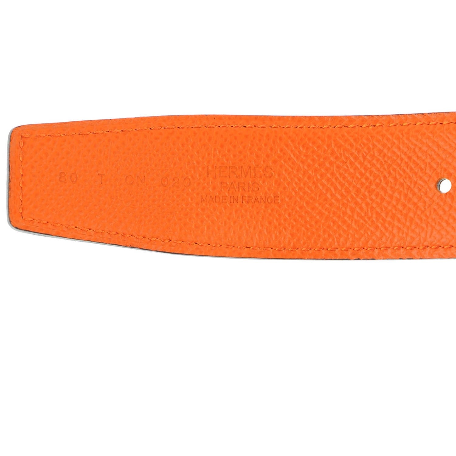 Hermes Swift Epsom 32mm Belt Strap 80 Black Orange 2 of 5