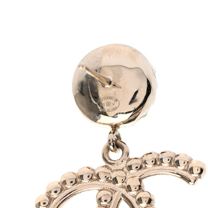 Chanel Crystal Pearl Bow-tiful CC Drop Earrings Gold 4 of 4