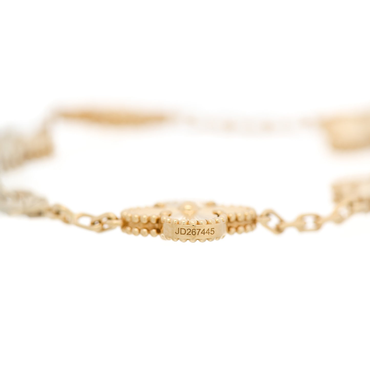 18K Yellow Gold 5 Motifs Guilloche Vintage Alhambra Bracelet