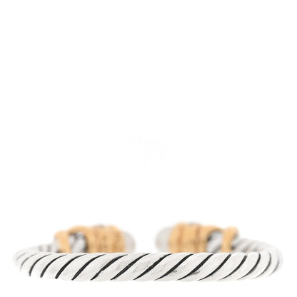 David Yurman Sterling Silver 18K Yellow Gold Diamond Pearl Petite Helena Ring 56 7.5 3 of 5