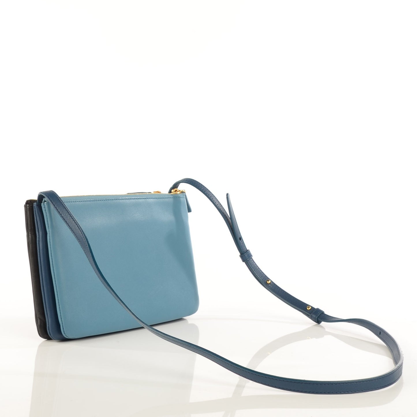 Lambskin Small Multicolor Trio Crossbody Bag Black