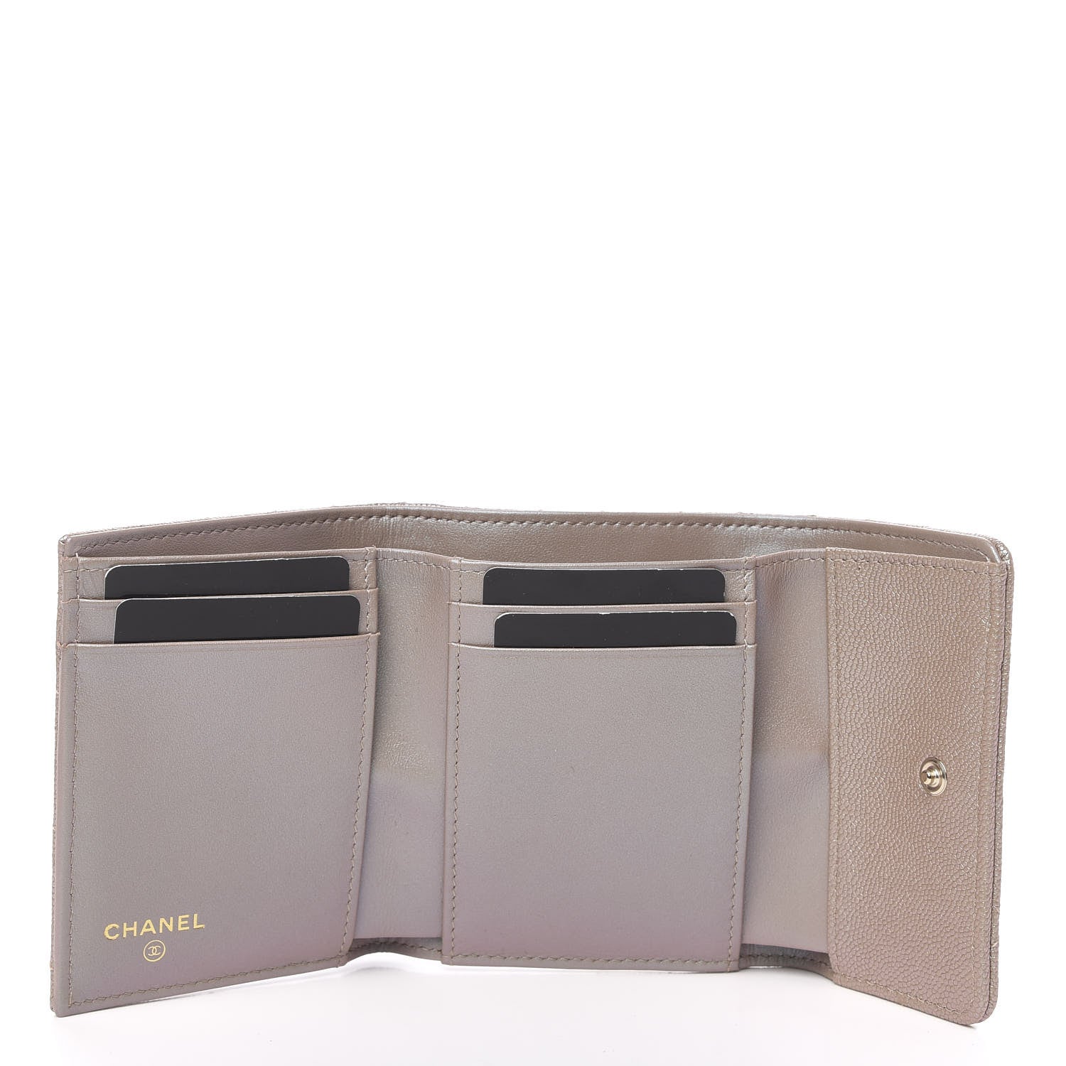 Chanel Iridescent Caviar Quilted Small Flap Wallet Beige 5 of 9