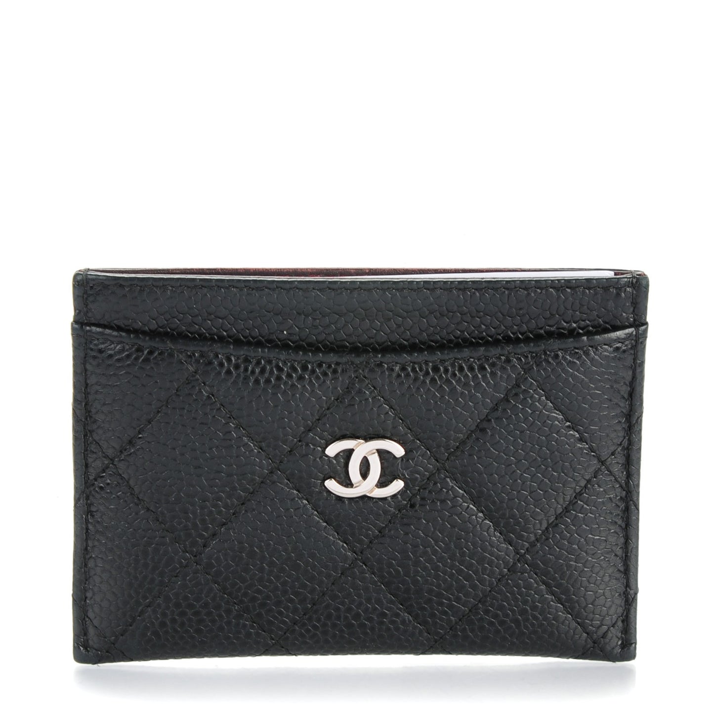 Caviar Quilted Card Holder Black
