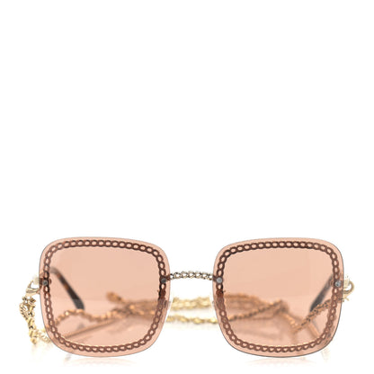 Chanel Metal Removable Chain Square Sunglasses 4244 Light Brown 2 of 6