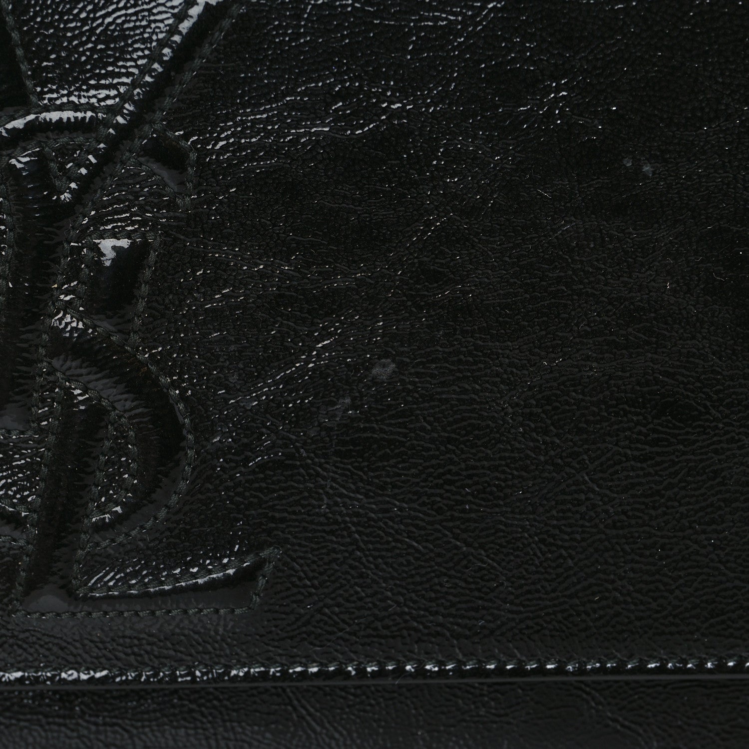 Saint Laurent Textured Patent Monogram Large Belle De Jour Clutch Black 10 of 10