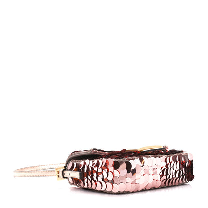 Fendi Satin Paillettes Catalan Mirror Mini Baguette 1997 Antico Rame 4 of 12