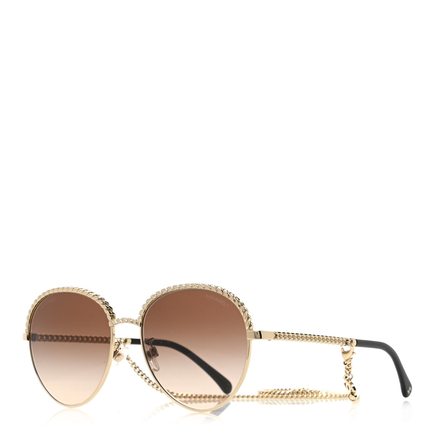 Chanel Chain Pantos Sunglasses 4242 Gold Brown 1 of 8