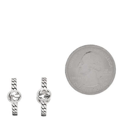 Gucci Sterling Silver Interlocking G Hoop Earrings 2 of 4
