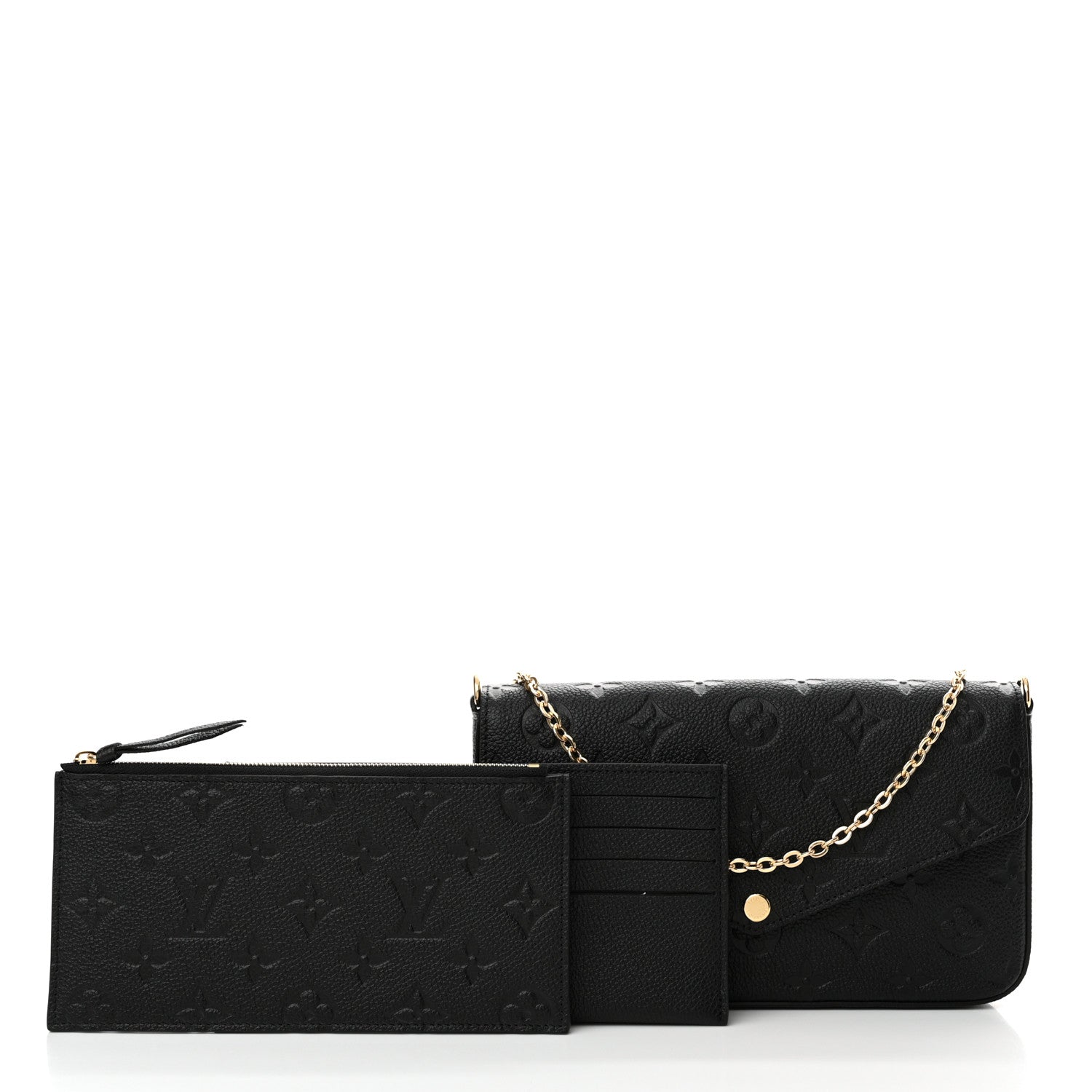 Louis Vuitton Empreinte Pochette Felicie Chain Wallet Black 3 of 10