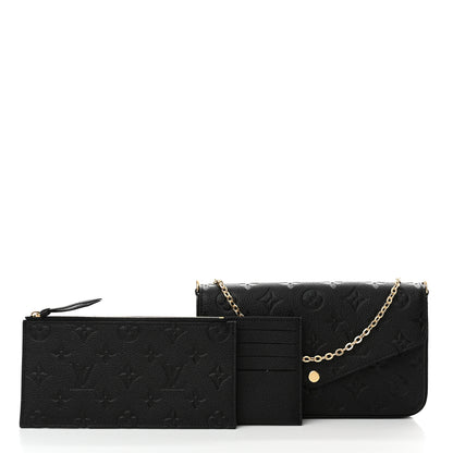 Louis Vuitton Empreinte Pochette Felicie Chain Wallet Black 3 of 10