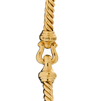 David Yurman 18K Yellow Gold Diamond 3.5mm Buckle Cablespira Pave Bracelet 3 of 4