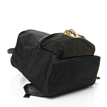 Versace Nylon Goatskin Studded Palazzo Medusa Backpack Black 4 of 10