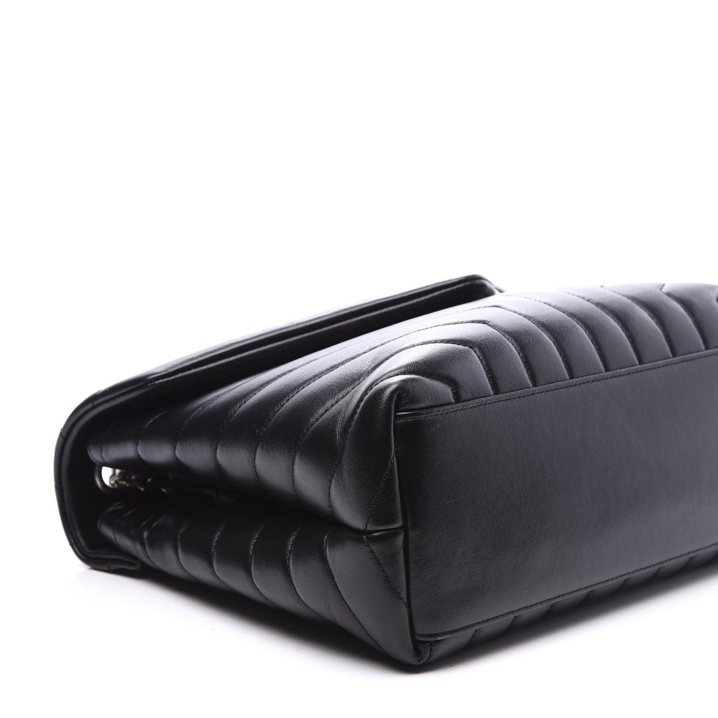 Calfskin Y Quilted Monogram Medium Loulou Chain Satchel Black