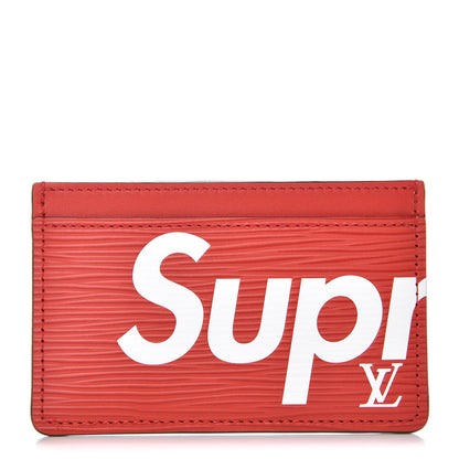 Louis Vuitton X SUPREME Epi Card Holder Red 1 of 8