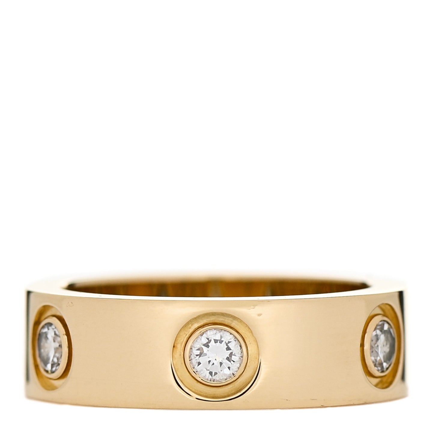 18K Yellow Gold 6 Diamond 5.5mm LOVE Ring 48 4.5