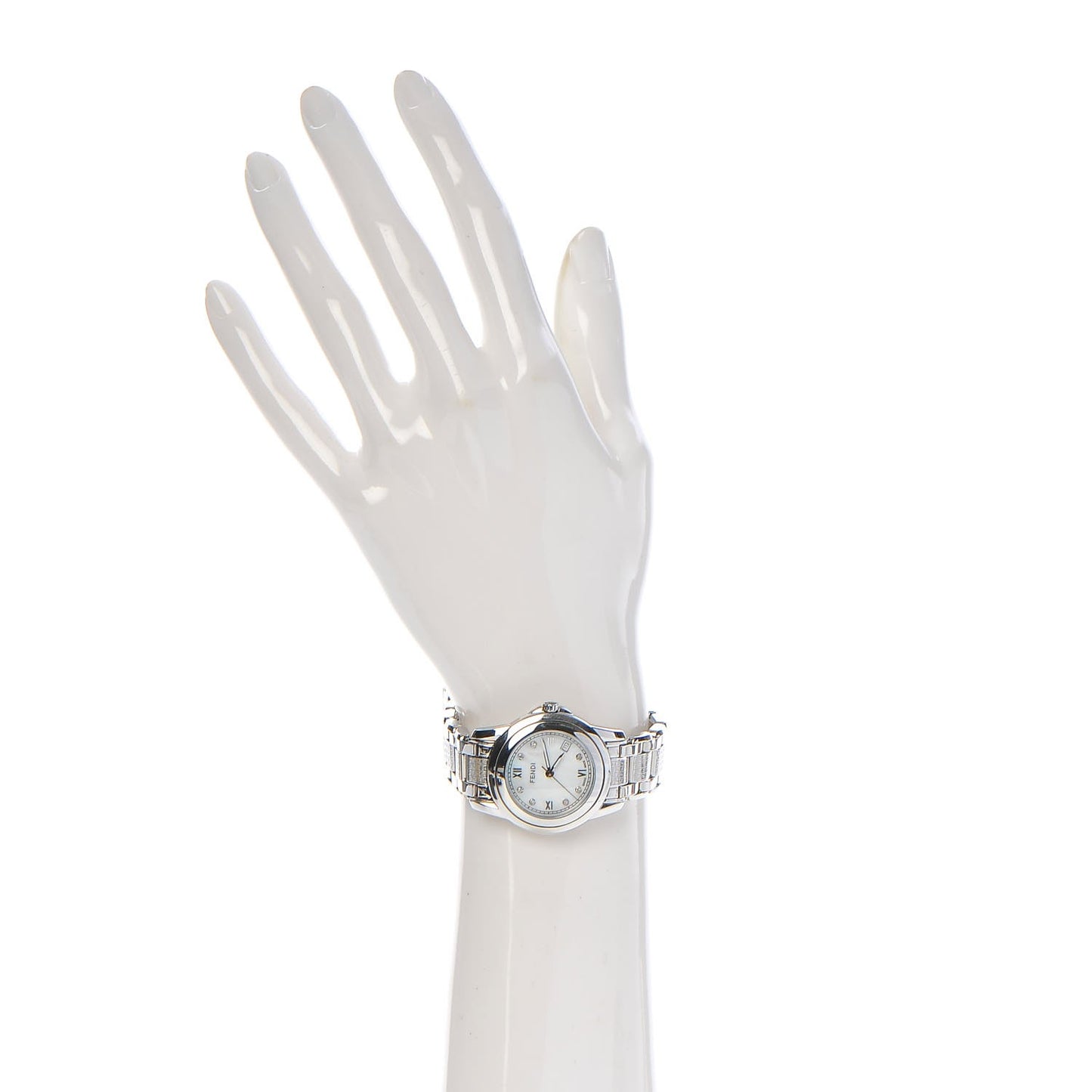 Stainless Steel Diamond Mother of Pearl 30mm Quartz Watch