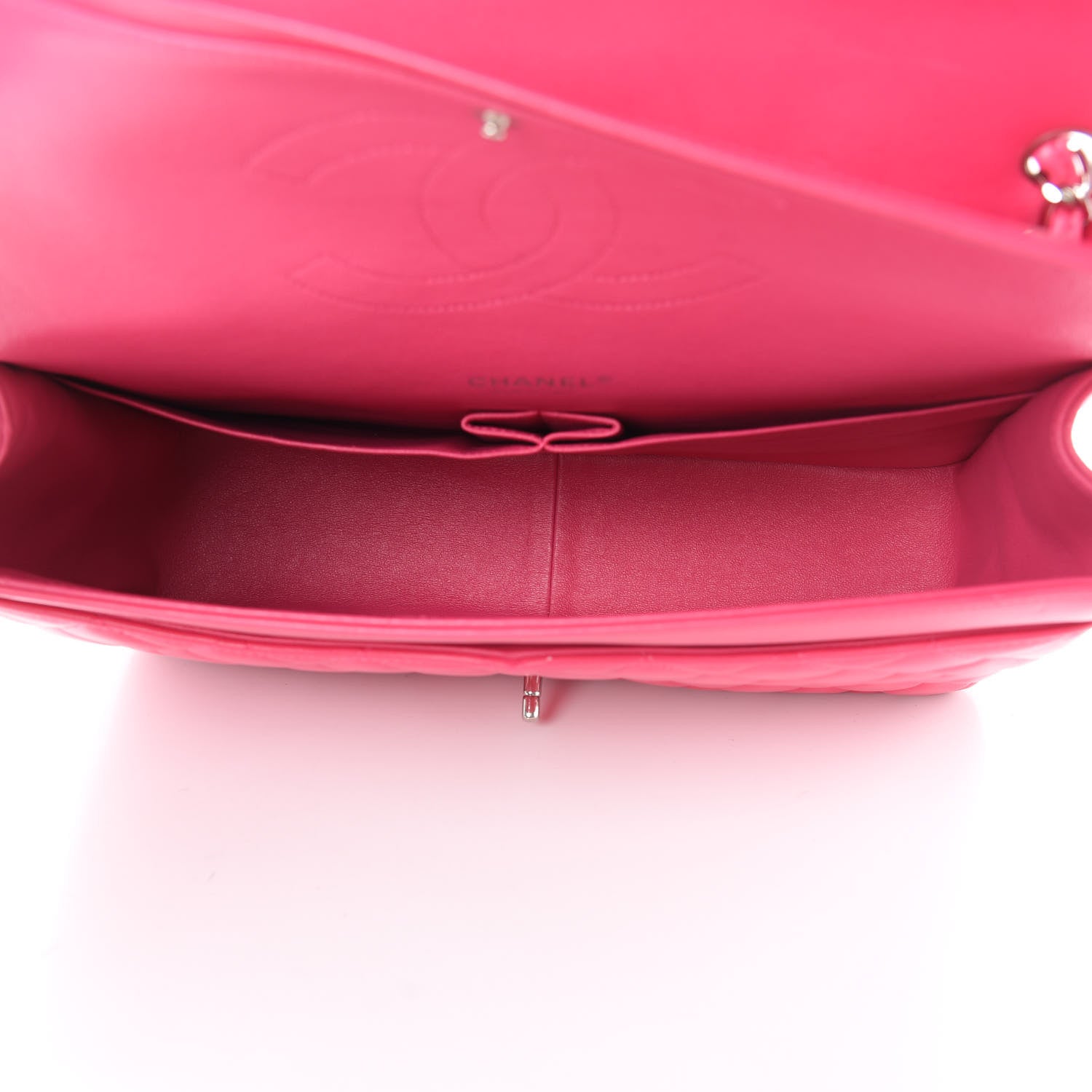 Chanel Lambskin Quilted Jumbo Double Flap Dark Pink 6 of 16