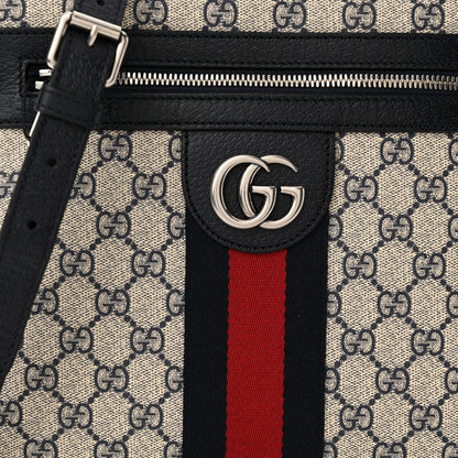 Gucci GG Supreme Monogram Textured Dollar Calfskin Web Small Ophidia Messenger Bag Beige Blue 8 of 10