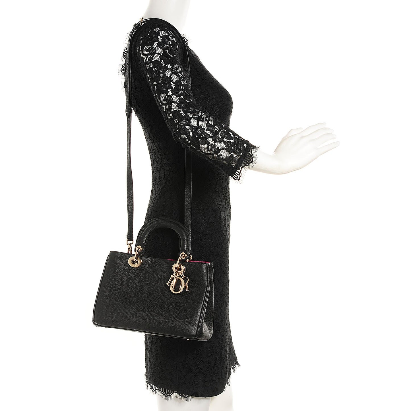 Bullcalf Small Diorissimo Tote Black Rose Indien