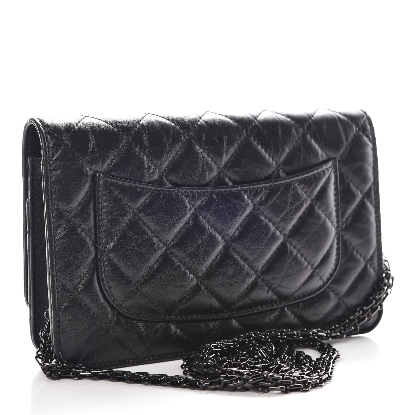 Aged Calfskin Quilted Reissue Wallet On Chain WOC So Black