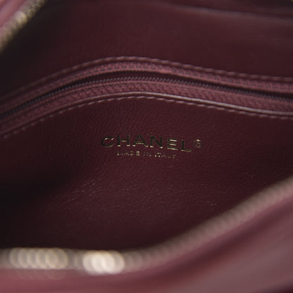 Chanel Shiny Lambskin Chevron Stitched Small Coco Camera Case Bag Burgundy 7 of 12