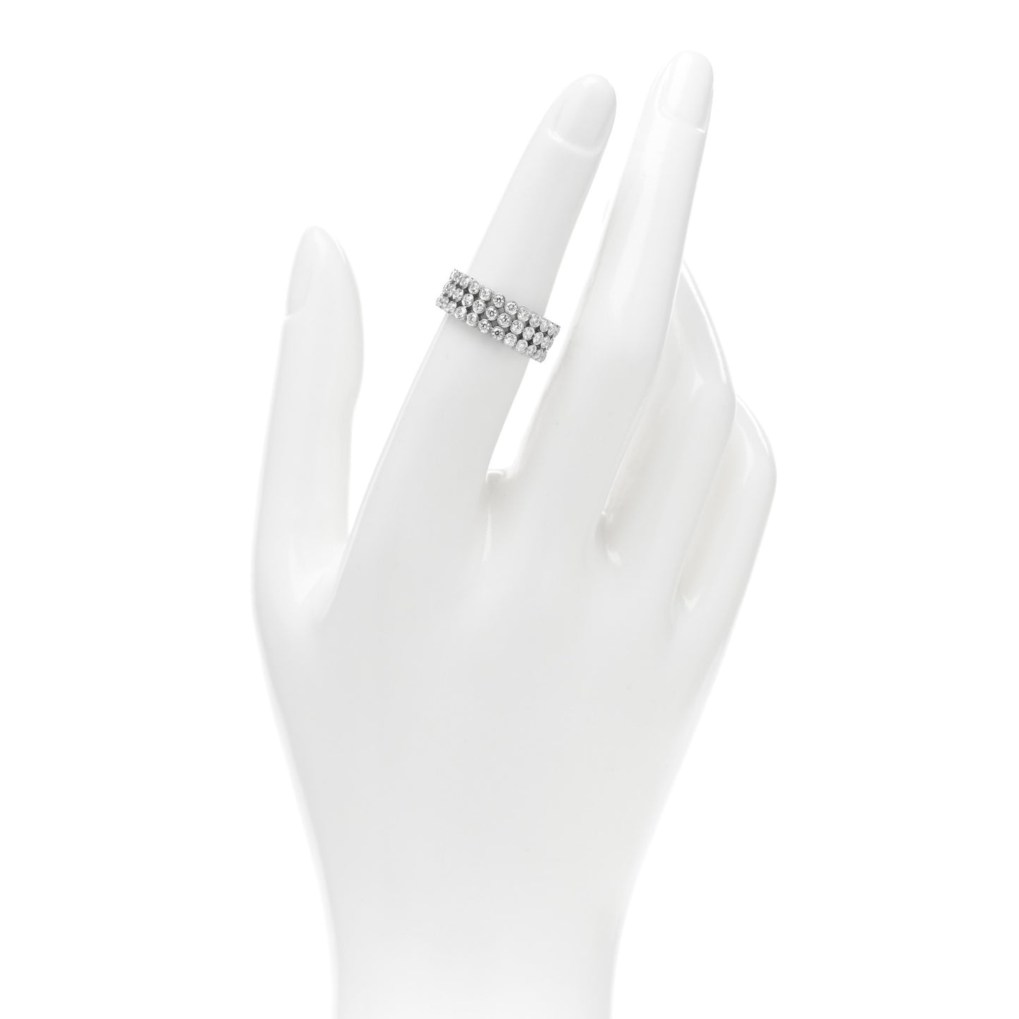 Platinum Diamond Jazz Three-Row Band Ring 52 6