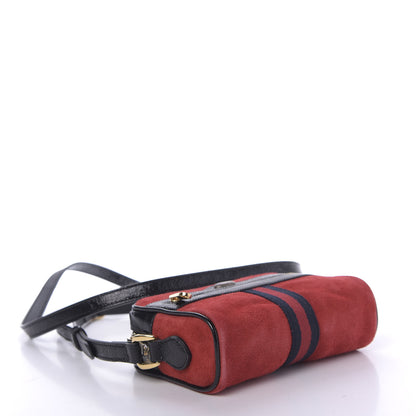 Gucci Suede Patent Web Mini Ophidia Shoulder Bag Red 4 of 12