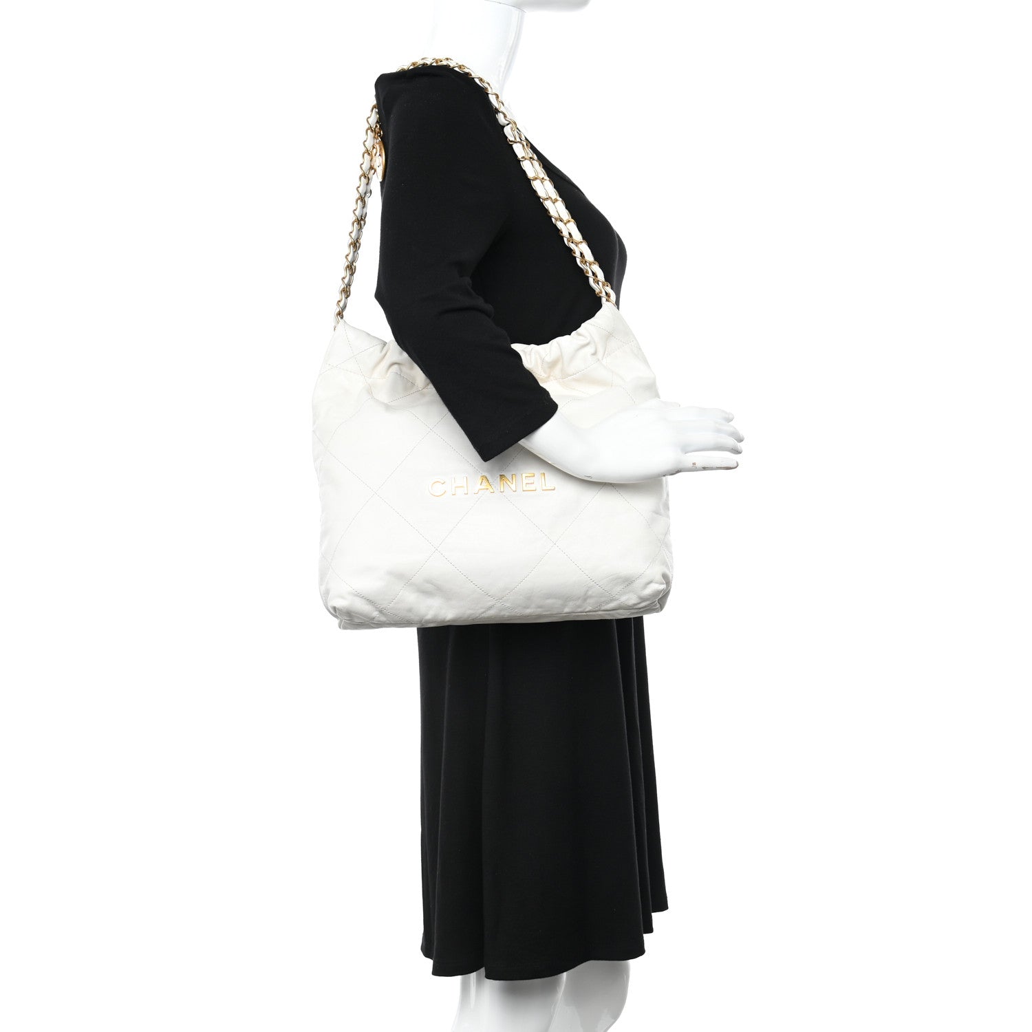 Chanel Shiny Calfskin Quilted Small Chanel 22 White 2 of 11