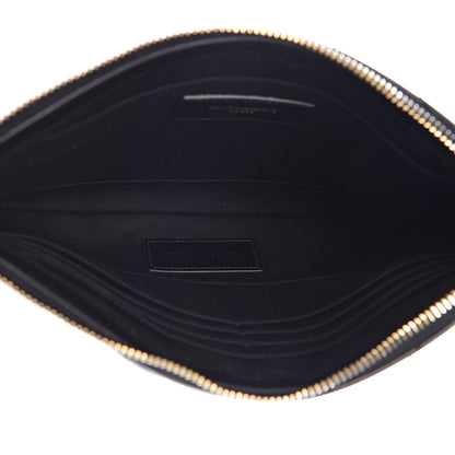 Saint Laurent Calfskin Matelasse Chevron Monogram A5 Wristlet Black 5 of 7