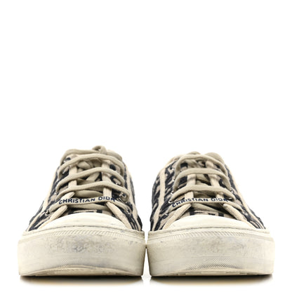 Christian Dior Canvas Oblique Walk 'N' Dior Low Top Sneakers 38.5 Deep Blue 3 of 10